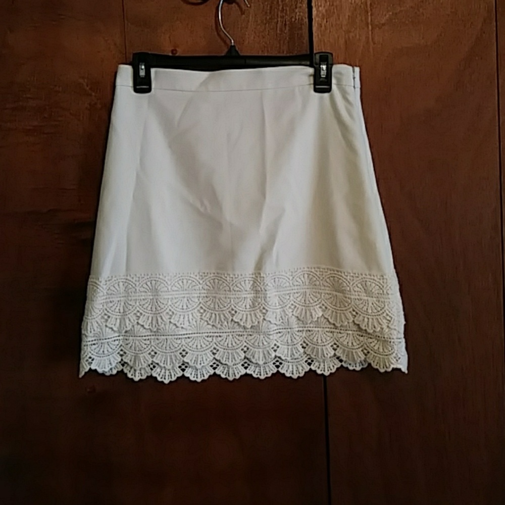LOFT A-line Skirt with Lace Detail